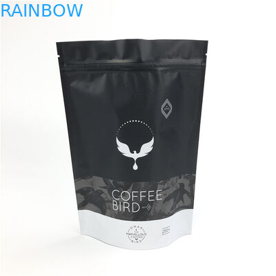 Tek Yönlü Vana ile Kahve Torbaları Ambalaj Siyah Mat Snack Plastik Torbalar