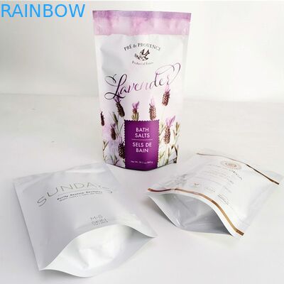 Banyo Tuzları ve Otlar İçin OEM Stand Up Alüminyum Doypack Altın Folyo Etkisi Plastik Ambalaj Torbaları