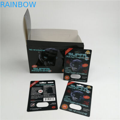 Erkek Geliştirme Kapsülü İçin Yeni Tasarım 600k 700k Rhino Seks Hapı Blister Kart Ambalajı