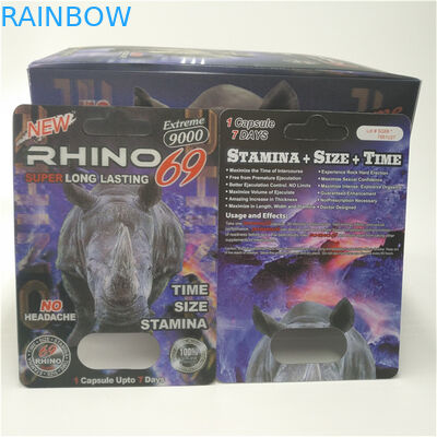 3d Kapsül Blister Kart Ambalajı Rhino 99 9000