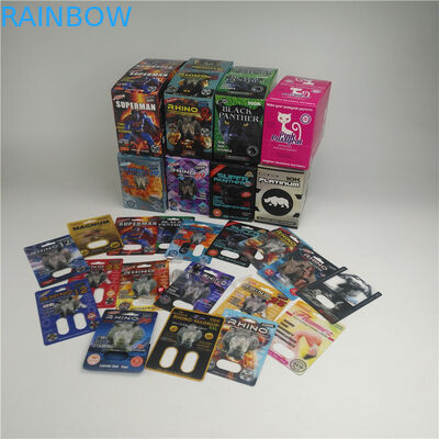 MOPP 350g Kalınlık Blister 3d Kartlar Rhino Erkek Geliştirme Hapı