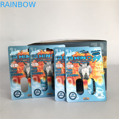 Erkek Geliştirme Hapı için Rhino 99 500k Çift Delikli 3D Rhino Kartları