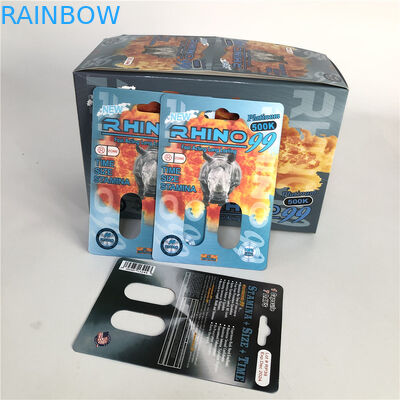 Erkek Geliştirme Hapı için Rhino 99 500k Çift Delikli 3D Rhino Kartları