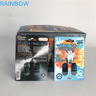 Erkek Geliştirme Hapı için Rhino 99 500k Çift Delikli 3D Rhino Kartları