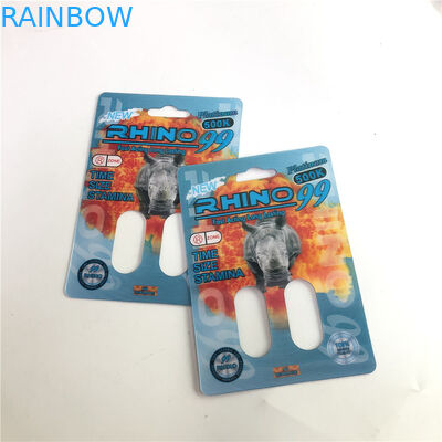 Erkek Geliştirme Hapı için Rhino 99 500k Çift Delikli 3D Rhino Kartları