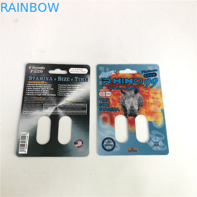 Erkek Geliştirme Hapı için Rhino 99 500k Çift Delikli 3D Rhino Kartları