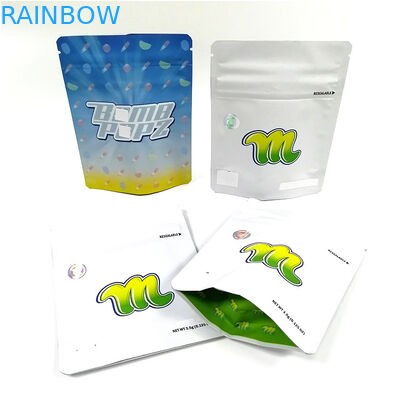 Yeniden Kullanılabilir Dijital Baskı Gıda Plastik Torbalar Doypack Alüminyum Fermuarlı Çantalar Sakızlı Çerezler İçin Özel Koku Geçirmez Mylar Torbalar