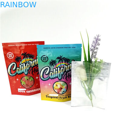 Yeniden Kullanılabilir Dijital Baskı Gıda Plastik Torbalar Doypack Alüminyum Fermuarlı Çantalar Sakızlı Çerezler İçin Özel Koku Geçirmez Mylar Torbalar