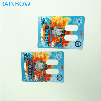 Rhino Blister Kart Ambalajı 350g beyaz tahta Erkek Geliştirme Kapsülü