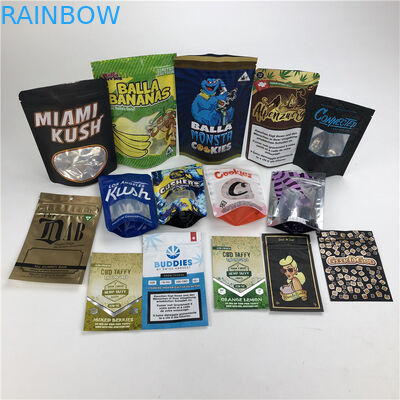 CBD 3.5g Yumuşak Dokunuşlu Kurabiye Çantası Koku Korumalı Mylar Çocukların Açamayacağı Folyo Kılıfı Ambalajı