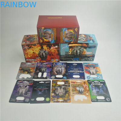 Kapsüller İçin Süper Panter FDA Seks Hapı 3D Rhino Blister Kartı