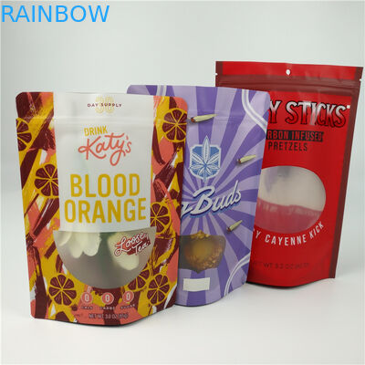 Çık Ziplock Edibles Mylar Ambalaj Torbası Gravür Baskı