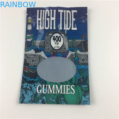 Üç Taraflı Kilitli Kilitli Ot Mylar Özel Baskılı Kese Koku Korumalı Yenilebilir