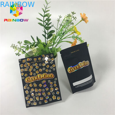 Plastik Mylar Kilitli Özel Stand Up Torbalar 150mg Siyah Mat