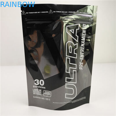 Parlak Siyah Alüminyum Folyo Mylar Plastik Daimi Kese Özel Logo