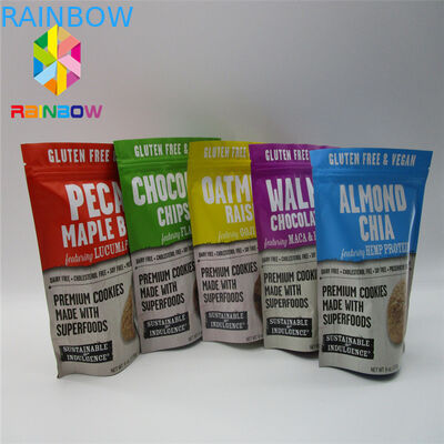 Plastik Mylar Alüminyum Folyo Stand Up Kilitli Torbalar Baskılı Gıda Sınıfı