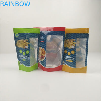 Şeffaf Pencereli Parlak Kurutulmuş Balık Plastik Fermuar Alüminyum Folyo Ambalajı