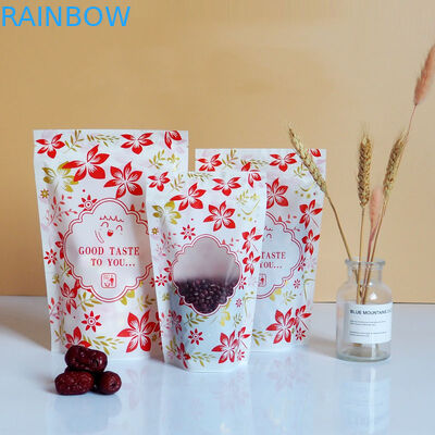 Fermuar Parlak Stand Up Plastik Kese Ambalajı Pencereli Özel Logo