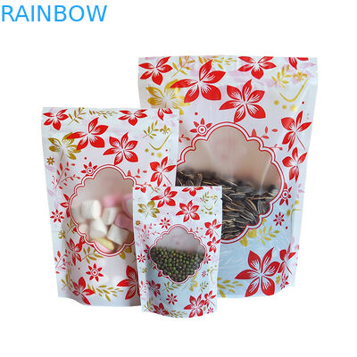 Fermuar Parlak Stand Up Plastik Kese Ambalajı Pencereli Özel Logo