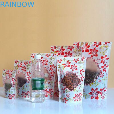 Fermuar Parlak Stand Up Plastik Kese Ambalajı Pencereli Özel Logo