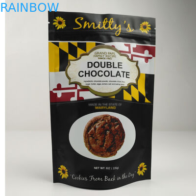 Çevre Dostu Mat Alüminyum Folyo, Kuruyemiş Yiyecekleri İçin Kilitli Torbaları Stand Up