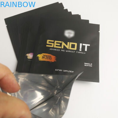 Altın Baskılı Kozmetik Sızdırmaz Torba Küçük Boy Poşet Alüminyum Folyo Plastik Snack Isı Yalıtımlı Üç Taraflı Sızdırmaz Torbalar