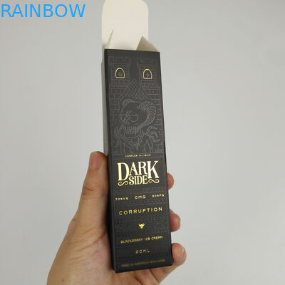 Özel Toptan Katlanabilir Küçük Siyah Lüks Sıcak Damgalama Altın Folyo Hediye Kozmetik Ambalaj Kağıt Kutusu