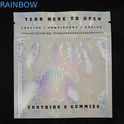 Özel Logo Tasarımı Zip Kilit Açılıp Kapanabilir Koku Korumalı Alüminyum Folyo Mylar Plastik Üç Tarafı Mühürlü Ambalaj Hologram Çanta