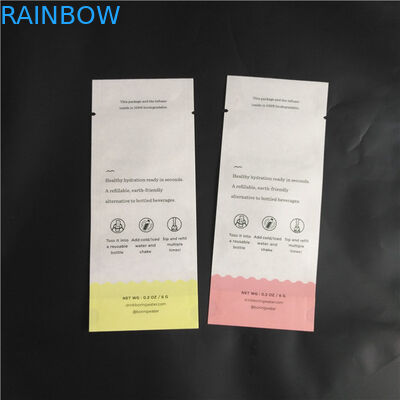 Çevre Dostu Biyobozunur Kraft Kağıt PLA Bileşik Gıda Tozu Baharat Paketleme Torbaları Üç Taraflı Mühür Torbaları