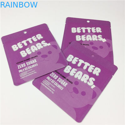 Çerezler Sakızlı CBD Edibles Ayı Fermuarlı Folyo Kılıfı MOPP 200 Mikron