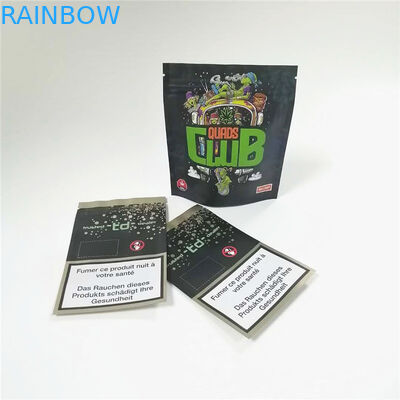 SGS 14g 28g Mylar Folyo Çocukların Açamayacağı Fermuarlı Çanta CMYK 120mic