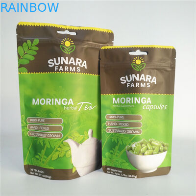 Lamine Film VMPET SGS Açılıp Kapanabilir Gıda Paketleme Torbaları Çay / Kuruyemiş İçin 110mic