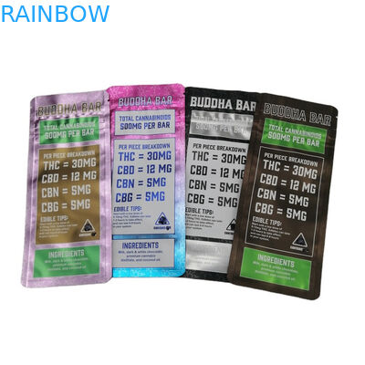 SGS 120mic MOPP Çocuklara Dayanıklı Mylar Çanta 500mg VMPET Candy Edibles