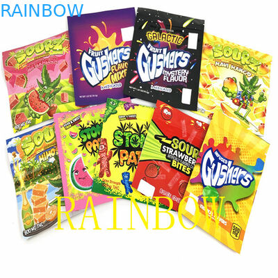 100mic VMPET CMYK Düz Mylar Folyo Çanta 120x150mm Candy Edibles Ambalaj Kılıfı