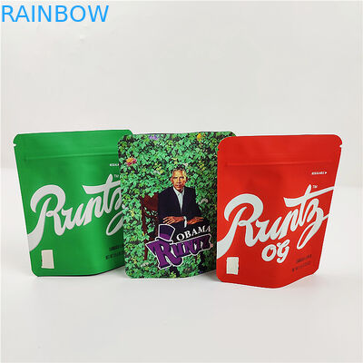 Mopp 180mic 3.5g Çerezler Mylar Çantalar SGS PET Koku Korumalı Fermuarlı Çantalar