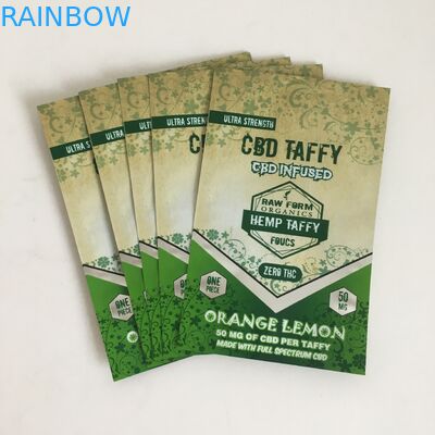 Koku Geçirmez Mylar Çanta Kilitli Esrar Çiçek Plastik CBD Infused 50mg 100mg Şeker Sakızları Mylar Ambalaj Torbaları