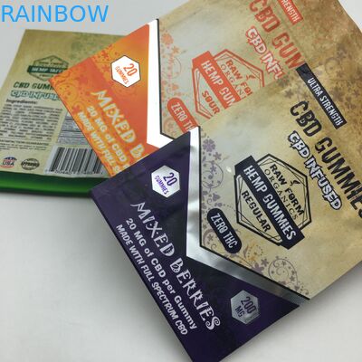 Özel baskılı 1g 3.5g geri dönüşüm koku geçirmez fermuarlı sakızlı ayı CBD küçük stand up yenilebilir 3.5g mylar ot torbası