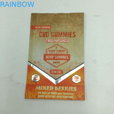 Özel baskılı 1g 3.5g geri dönüşüm koku geçirmez fermuarlı sakızlı ayı CBD küçük stand up yenilebilir 3.5g mylar ot torbası