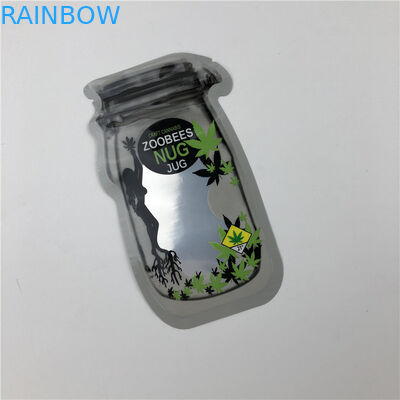 CBD Tohumları için Mason Kavanoz Torbaları CBD Çiçek Sakızları THC Indica Yaprak Düzensiz Fermuarlı Ambalaj Torbaları