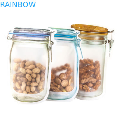 CBD Tohumları için Mason Kavanoz Torbaları CBD Çiçek Sakızları THC Indica Yaprak Düzensiz Fermuarlı Ambalaj Torbaları