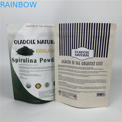 Özel Baskı Cipsleri Zip Kilidi Stand Up Kılıfı Beyaz Kraft Kağıt Torbalar