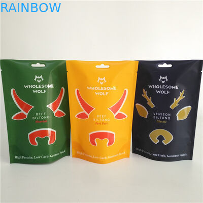 MOPP Çocukların Açamayacağı Mylar Çanta Biltong Sığır Sarsıntılı Ambalaj 110 Mikron