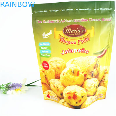 110mic Açılıp Kapanabilir Fermuarlı Çantalar CMYK Plastik Patlamış Mısır Stand Up 1.2C MPET