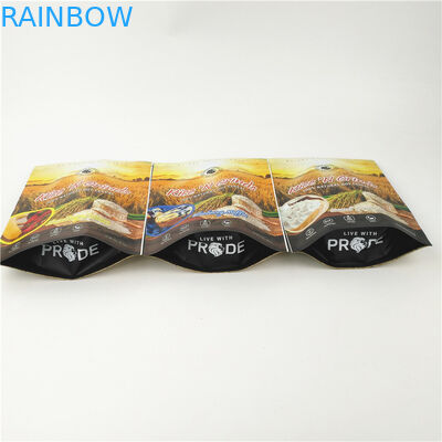 Yeniden Kapanabilir CMYK Renkli Mylar Kilitli Torbalar 200mic Stand Up Fermuarlı Kese