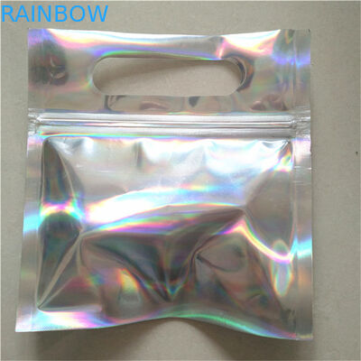 Sakızlı Şekerler Gıda Sınıfı Holografik Stand Up Torbalar CYMK Delikli Dijital Baskı