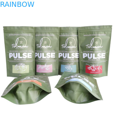 Özelleştirilmiş Yenilebilir Mylar Plastik Torbalar Ambalaj Kilitli Gıda İçin Stand Up Kılıfı