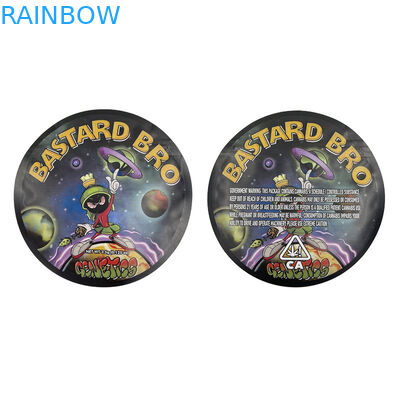 Karışık Daire Yenilebilir Kalıp Kesim Şekilli Mylar Folyo Ambalaj Torbası Koku Korumalı 3.5g