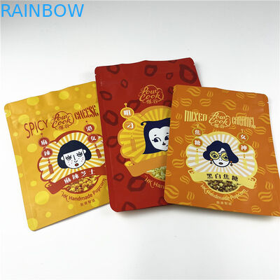 Baskılı Snack Protein Bar Patlamış Mısır Mylar Kilitli Torbalar Plastik Gıda Paketi 250g