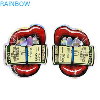 Özel Düzensiz Şekil Mylar Plastik Fermuarlı Çanta Koku Korumalı 3.5g 7g