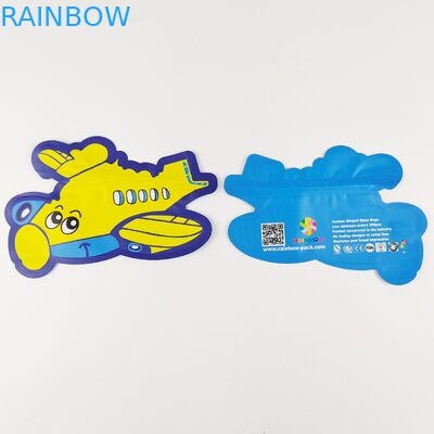 Özel Şekilli Özel Baskılı Mylar Çantalar Fermuarlı Kalıp Kesim Düzensiz Kese